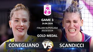 Gold Medal Matches of Italian Volleyball SuperLega 20232024  Conegliano vs Scandicci [upl. by Amjan]