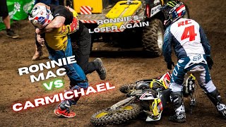 Ronnie Mac vs Ricky Carmichael  Look at that in Event AUSX Open [upl. by Notreve]