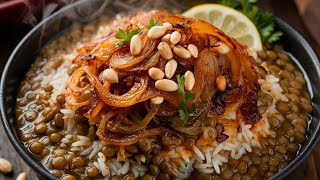 Easy OnePot Lentil amp Rice Recipe  Lebanese Mujadara [upl. by Dolloff841]