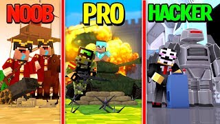 Minecraft  NOOB PRO HACKER  WORLD WAR 3 [upl. by Akineg]