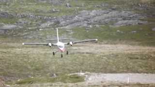 Twin Otter landing with lot of wind [upl. by Hsakiv]