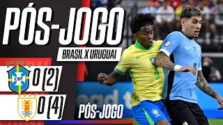 Brasil 0 2 x 0 4 Uruguai pela Copa América  LINHA DE PASSE pósjogo ao vivo [upl. by Odrahcir952]