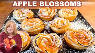 Baked APPLE BLOSSOMS Dessert  Baking With Apples and Puff Pastry [upl. by Adleremse]