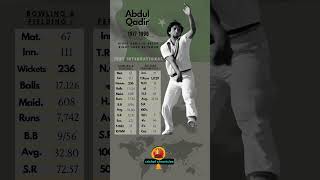 Abdul Qadir  Cricketer Test Statistics 📈 [upl. by Yrahk]