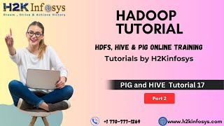 Hadoop Tutorial HDFS HIVE PIG Online Training What is PIG and HIVE Part 2 Tutorial 17 [upl. by Iraj749]