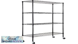 VEVOR Storage Shelving Unit with Wheels 4Tier Adjustable 700 lbs Capacity Heavy Review [upl. by Irdua]