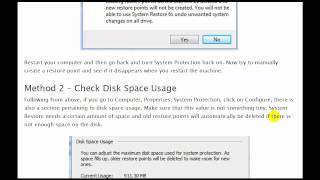 System Restore Points Missing in Windows 7 [upl. by Rior]