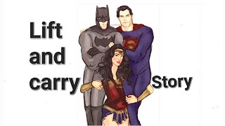 Wonder Woman lifts both superman and batman on her shoulder  Lift carry story 1 liftandcarry [upl. by Atcliffe]