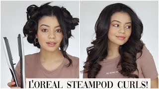 LOREAL STEAMPOD CURLS TUTORIALINCREDIBLE [upl. by Wolfson]