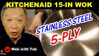 Review of KitchenAid 15inch fiveply stainless steel wok [upl. by Wiseman]