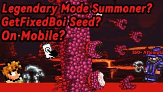 WallOfFlesh On Terraria Legendary Mode Summoner Getfixedboi Seed On Mobile  144 [upl. by Netfa]