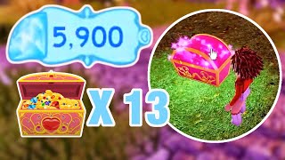 13 CHESTS WITH 6000 DIAMONDS IN DIVINIA PARK in Royale High [upl. by Rouvin]