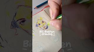 BIC BallPen drawing  How to draw with ballpen ballpenart [upl. by Hajidahk640]