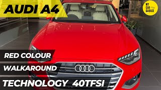 Audi A4 Technology 2022  40 Tfsi  Red Colour  Walkaround  My Car Garage  audia4 audicar [upl. by Kamaria]