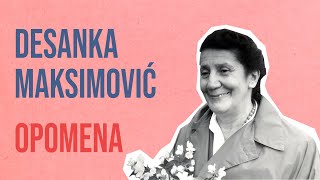 Desanka Maksimović  Opomena [upl. by Euqinomad]