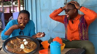 Is this even possible  Tiktok star tackles the biggest bowl of fufu Abeiku Santana in shock 😲 [upl. by Ynagoham]