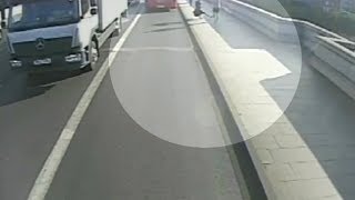 Moment jogger pushes woman into path of oncoming bus [upl. by Manuel]