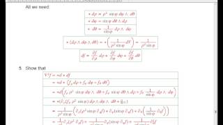 Differential forms calculation the Laplacian in spherical cylindrical coords Part 2 [upl. by Ahteres]