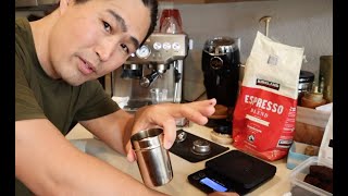 Dialing in 6 Month Old Starbucks Espresso Bean  Breville Barista Express [upl. by Soalokin]