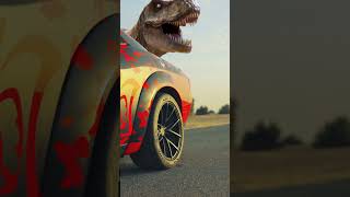 Supercar Trapped by Trex Roarshorts dinosaur youtube dinosaurs youtubeshorts [upl. by Llerryt]