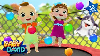 Jump Jump Jump Trampoline Song  more Kids Songs amp Nursery Rhymes  Baby David [upl. by Berhley]