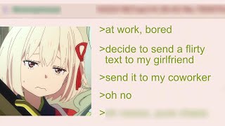 Anon sends a Flirty Text to his CoWorker  4Chan Greentext Stories [upl. by Aremihc]