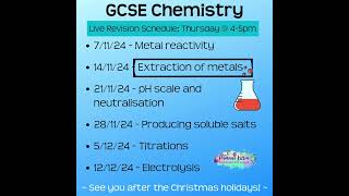 GCSE Chemistry Live Tutoring [upl. by Eadnus382]