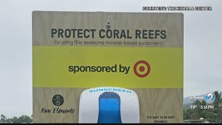 Reeffriendly sunscreen dispensers installed at Big Isle beach [upl. by Ahsiuqram821]