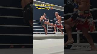 Superlek vs Takeru is a perfect reminder to learn how to check leg kicks kickboxing muaythai [upl. by Sayre]