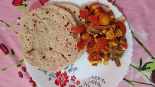 Breakfast with roti amp mushroom Paneer [upl. by Natfa144]