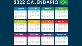 Calendário 2022 com Feriados Nacionais [upl. by Falda]