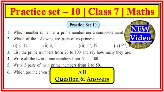 Practice set 10 class 7 maths  Chapter 3 HCF and LCM  Std 7 Maharashtra State Board [upl. by Platon]