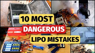 10 Dangerous Lipo Battery Mistakes  Fire and explosion causes [upl. by Akirdnahs348]