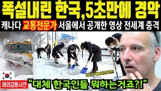 해외감동사연 quot폭설 내린 한국보고 5초만에 경악quot 캐나다 교통전문가 서울에서 공개한 영상으로 전세계 충격 [upl. by Mellisa]