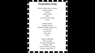 Preposition Song [upl. by Mazurek423]