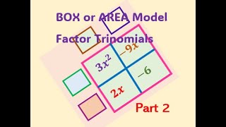 Factor Trinomials with Leading Coefficient Greater Than 1 Using Box or Rectangle Area Model Part 2 [upl. by Samson]