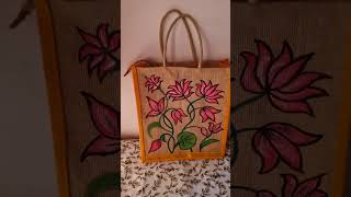 jute bag 🎒 designing colour 🎨colour panting art artwork artes artist paint [upl. by Eppes]