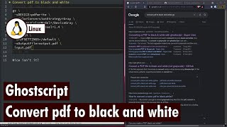 Ghostscript  Convert PDF to black and white using [upl. by Mcquillin952]