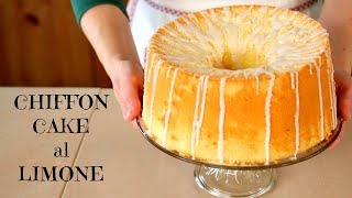 CHIFFON CAKE AL LIMONE Ricetta Facile  Glazed Lemon Chiffon Cake Easy Recipe [upl. by Lhary]