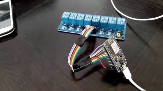 Esp 8266 NodeMCU application domotique 8 relais 1led [upl. by Bak110]