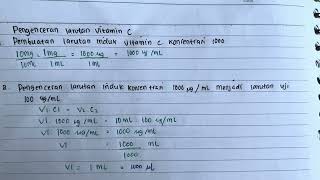 Cara menghitung pengenceran larutan vit c dan DPPH [upl. by Aihtnyc]