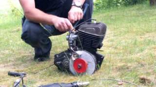 wsk 125 zaplon z pily Motorcycle engine with Mcculloch chainsaw Ignition [upl. by Naehs]