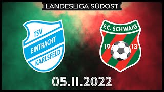 TSV Eintracht Karlsfeld vs FC Schwaig 05112022 Landesliga Südost 2223 [upl. by Britni]