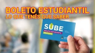 Cómo activar el boleto estudiantil en la SUBE requisitos precios condiciones [upl. by Ahsein]