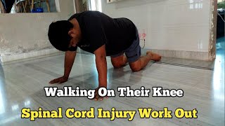 spinal cord injury workout  walking on their knee  spinalcordinjury sci walking dailyworkout [upl. by Nadya]