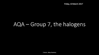 AQA 23 Group 7 the halogens REVISION [upl. by Hedwiga]