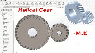 Solidworks Helical gear motion study animation  Helical Gear Mechanism in SolidWorks Assembly [upl. by Rimhsak]