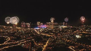 Madeira Funchal New Years Eve 2324 Drone View 4K UHD [upl. by Uno]