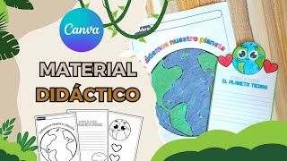 Cómo hacer MATERIAL DIDÁCTICO para el Día de la Tierra en Canva  TUTORIAL🌍🌱 [upl. by Corvin]