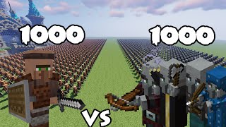 1000 Guard Villagers Vs 1000 Illagers  Minecraft [upl. by Negriv43]